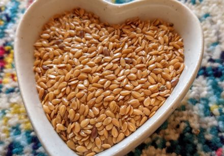 Flaxseeds in heart dish